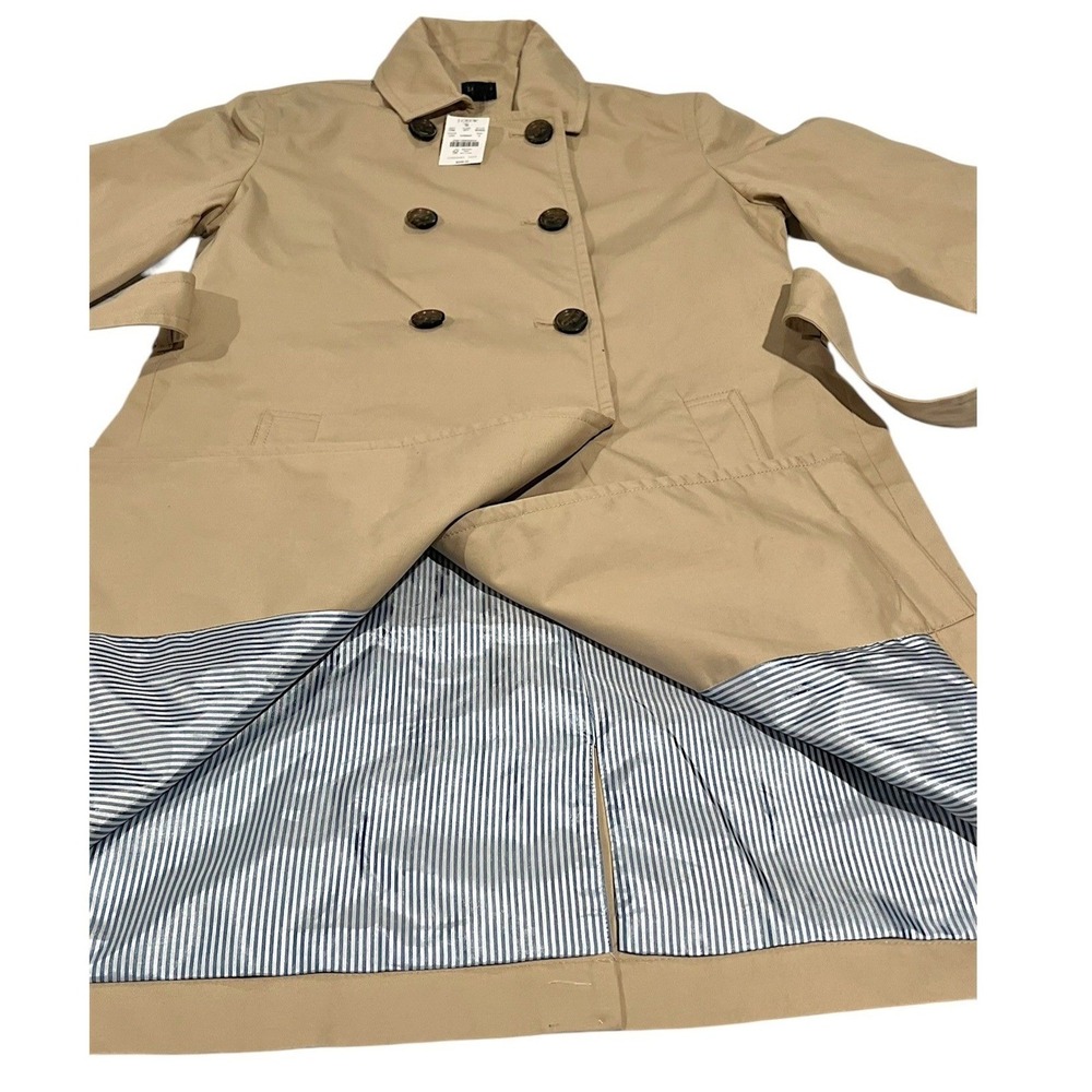 NWT J.Crew Classic Trench Coat Light Khaki Tan Women's 4 - Picture 16 of 16